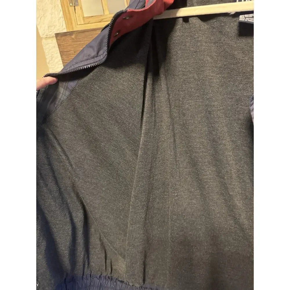 Chaps Ralph Lauren Navy Red Windbreaker Jacket Men's Size M Logo Zip Drawstring